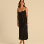 vestido slip dress preto Agnes