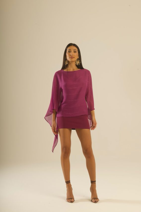 conjunto berinjela saia e túnica Lauren