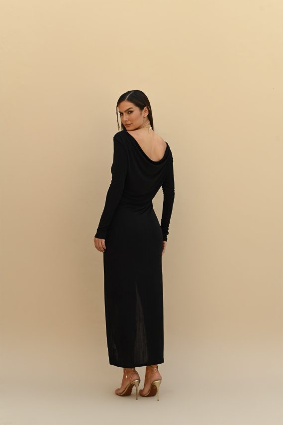 vestido fenda assimétrica Betina