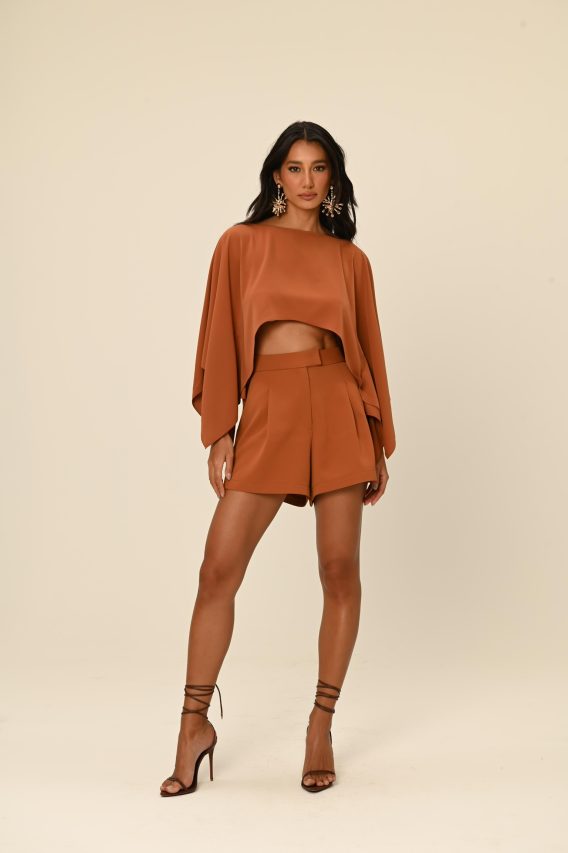 conjunto capa e short morena