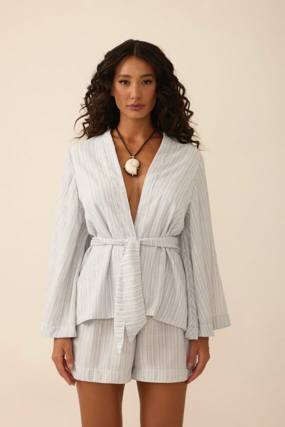 conjunto kimono azul celeste