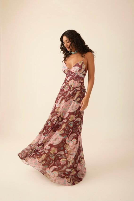 vestido longo new paisley
