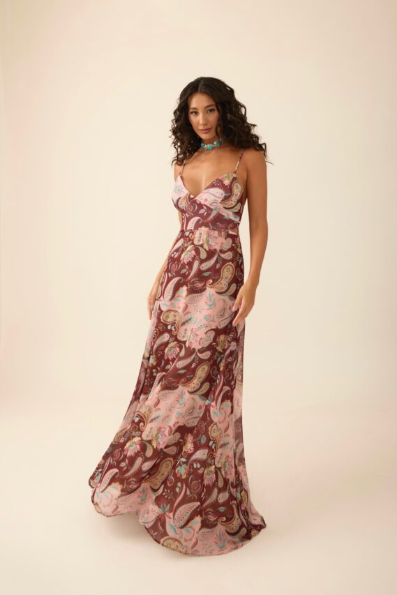 vestido longo new paisley