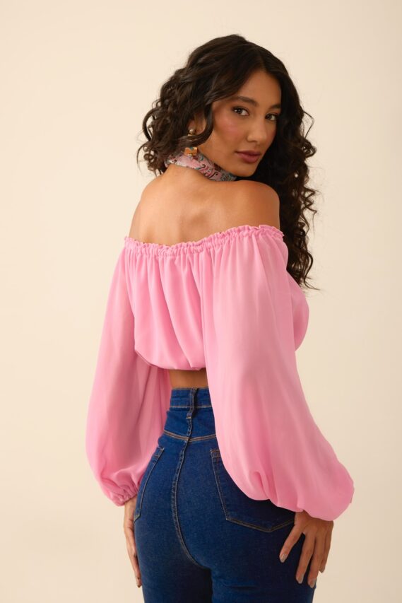 Blusa ombro a ombro rosa Dunas