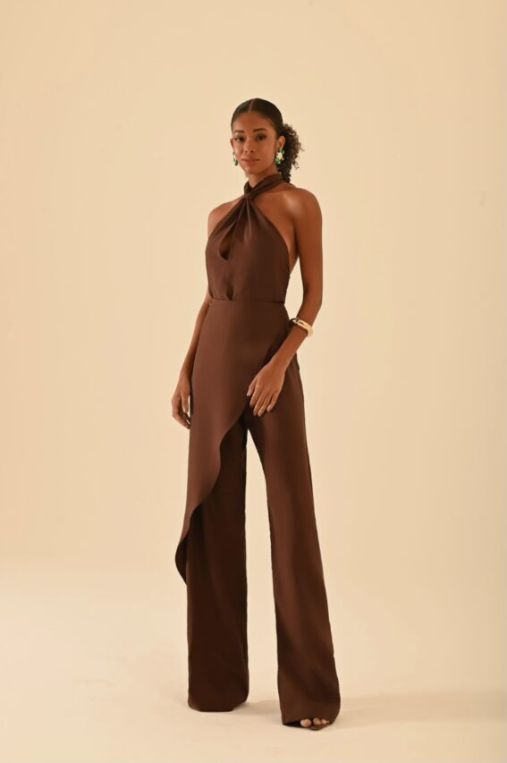 Conjunto calça e blusa Silvia chocolate
