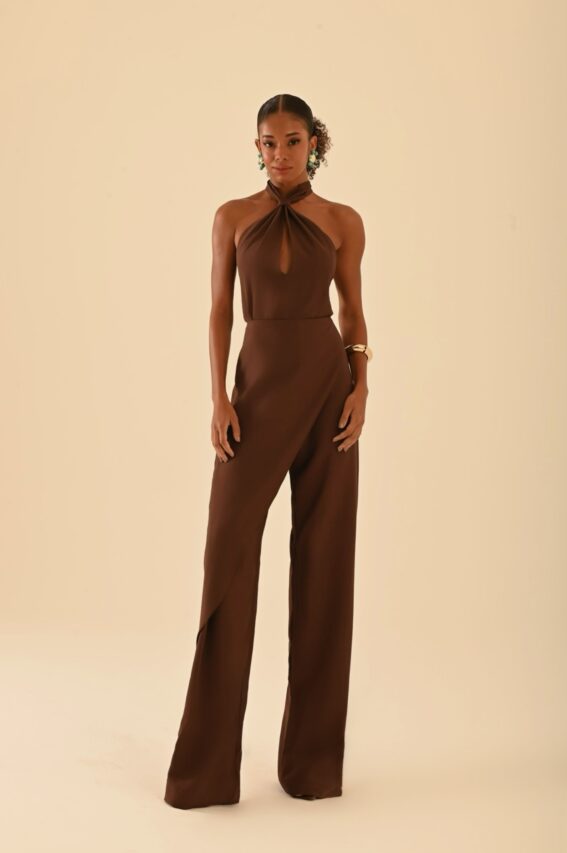 Conjunto calça e blusa Silvia chocolate