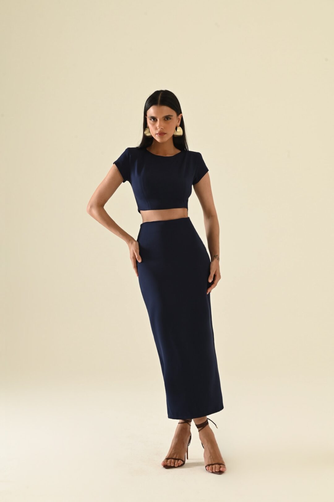 Conjunto saia lápis e blusa Tanzanita