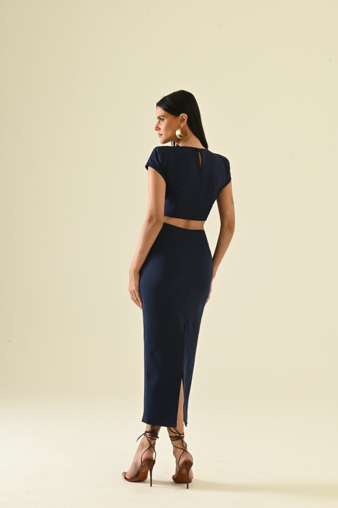 Conjunto saia lápis e blusa Tanzanita