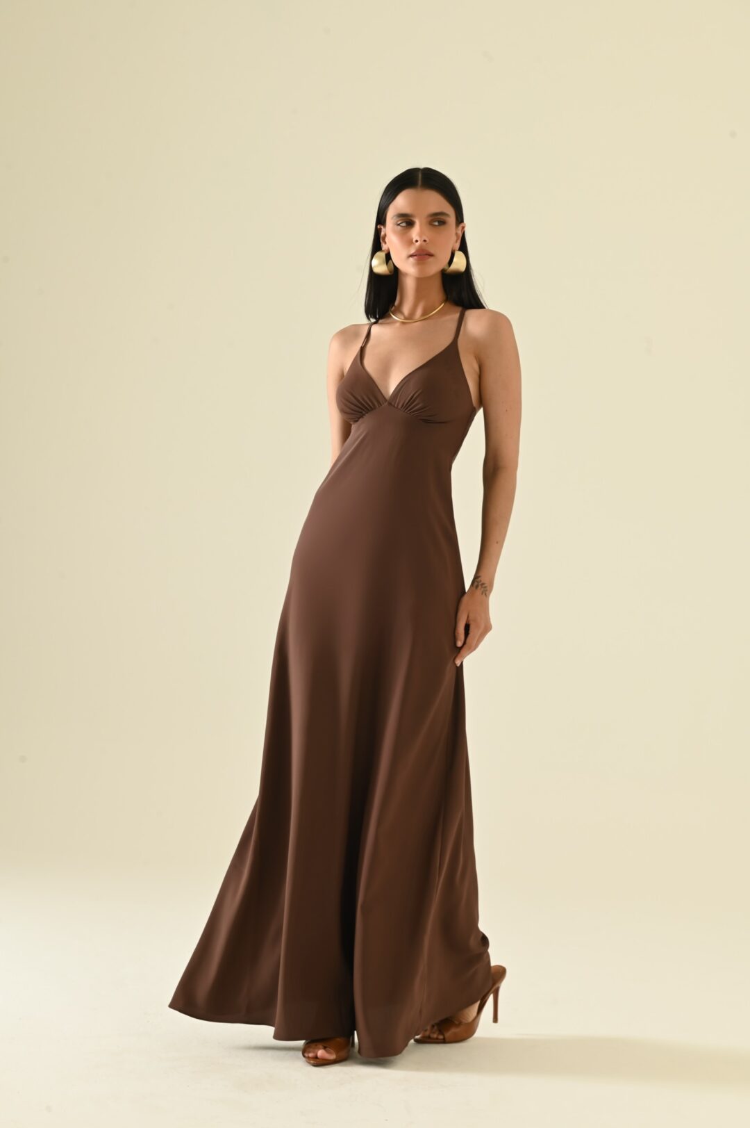 Vestido longo chocolate Beatrice