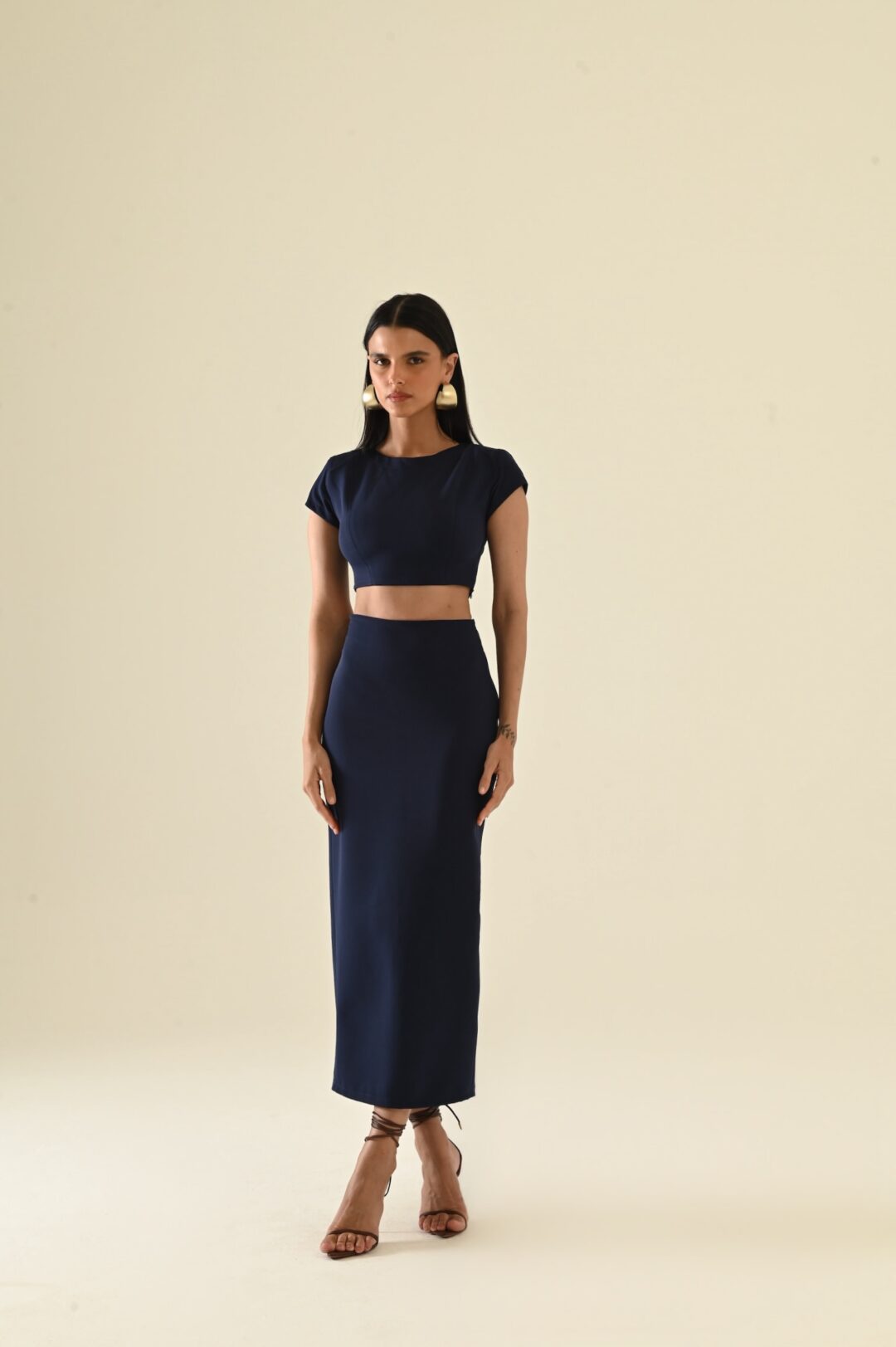 Conjunto saia lápis e blusa Tanzanita