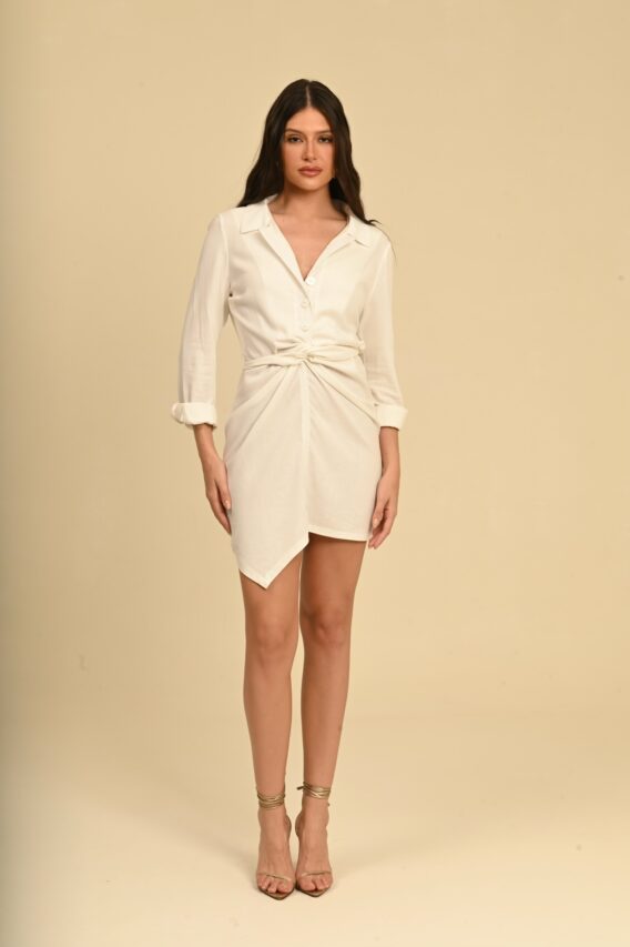 chemise amarrações linho
